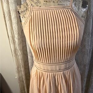 Club Monaco Peach Pleated Midi Dress
